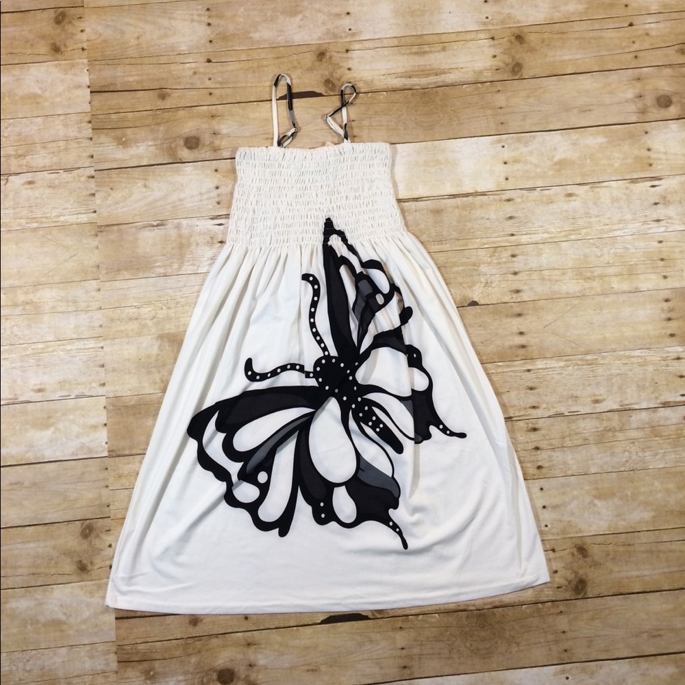 EUC white butterfly summer dress